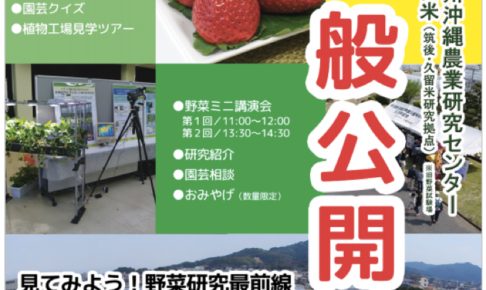 イチゴ狩り体験、園芸クイズ！九州沖縄農業研究センター（久留米） 一般公開