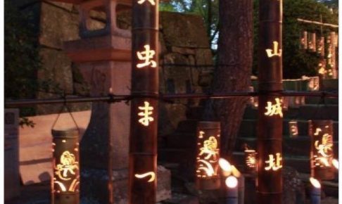 篠山城趾鈴虫まつり 久留米城跡（篠山神社）約400本の竹灯篭の光と鈴虫の声