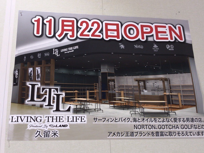 LIVING THE LIFE ゆめタウン久留米に11月22日オープン！