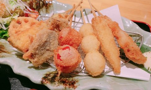 魚・串料理 つぼみ 揚げたての串カツ定食が美味い！【久留米市東町】