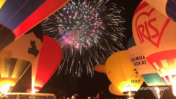 吉野ヶ里光の響2019 熱気球の夜間係留と打上花火 冬の夜空を彩る【12月開催】
