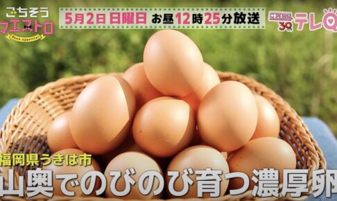 ごちそうマエストロ 福岡県うきは市のブランド卵「山もりたまご」を放送