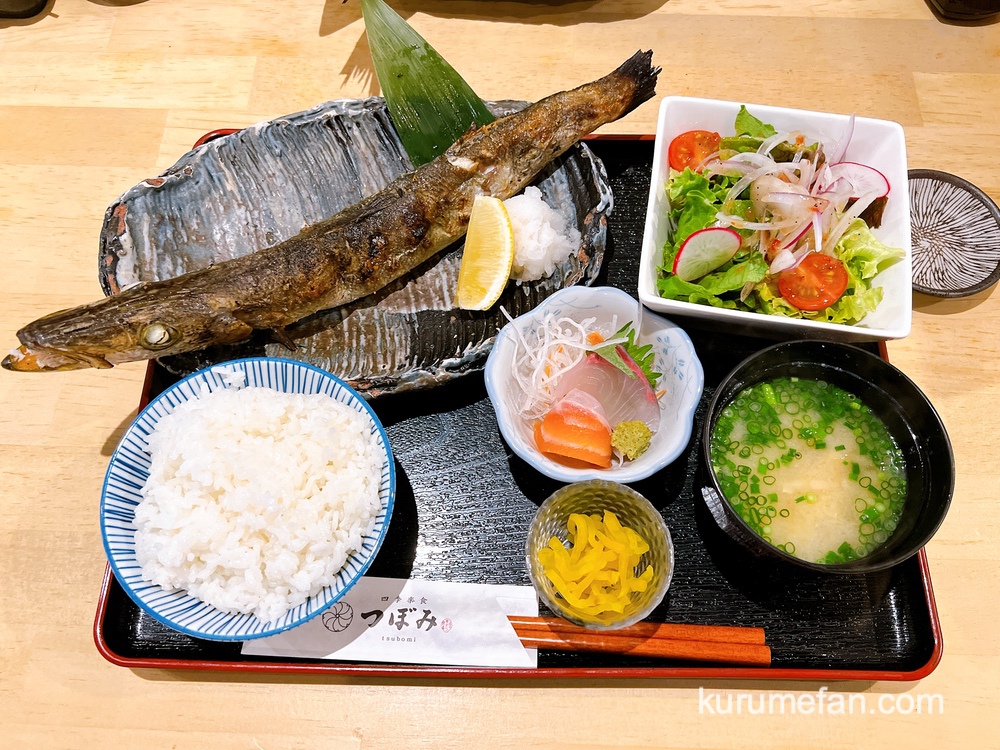 魚、串 つぼみ 久留米市「焼き魚定食」カマスの焼き魚