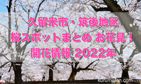 久留米市・筑後地区 桜スポットまとめ お花見！開花情報【2022年】