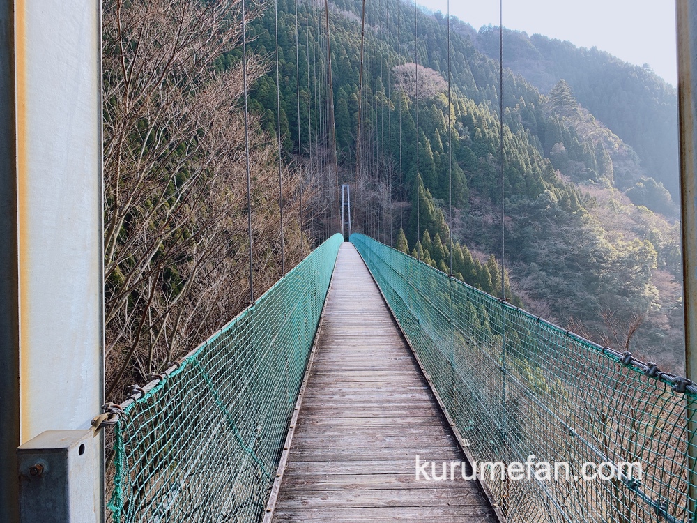 八女市の福岡県最大級の吊り橋「杣の大吊橋」