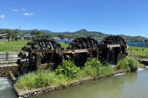 朝倉 三連水車の稼働（山田堰通水式）夏の風物詩 日本最古の実働する水車