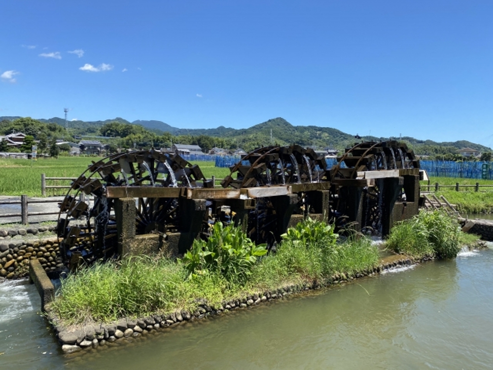 朝倉 三連水車の稼働（山田堰通水式）夏の風物詩 日本最古の実働する水車