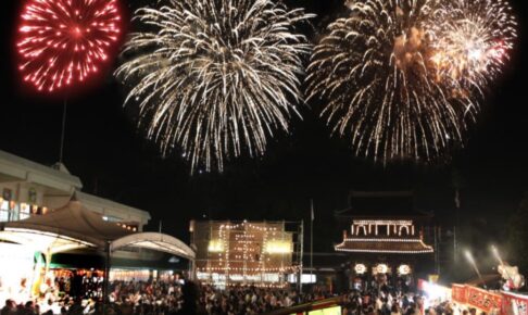 今日、2024年8月25日 筑後市で花火打上！「水田天満宮千燈明花火大祭」