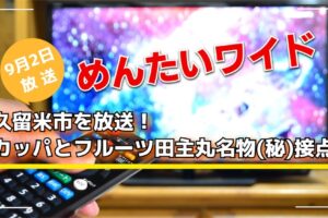 めんたいワイド 久留米市を放送！カッパとフルーツ田主丸名物(秘)接点【9月2日】