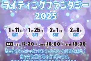 久留米市六角堂広場「ライティングファンタジー」光のオブジェとシャボン玉【観覧無料】