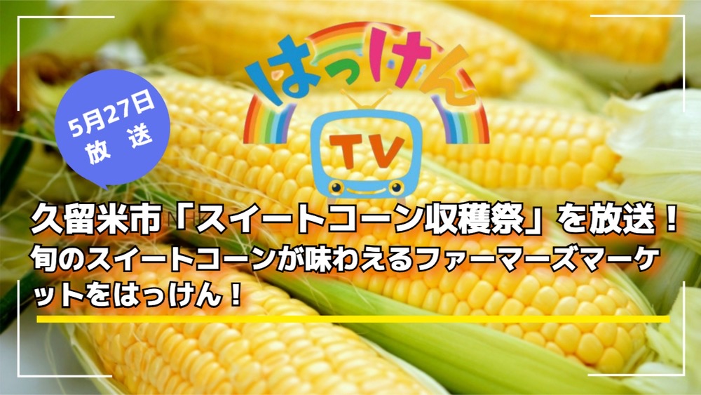 NHK 久留米市「スイートコーン収穫祭」を放送！はっけんTV【5/27】