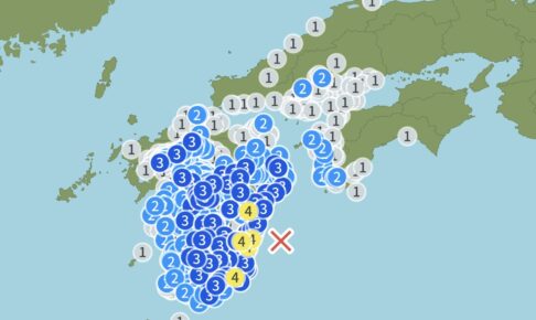 日向灘を震源地した地震 最大震度4 久留米市で震度2【8/17】
