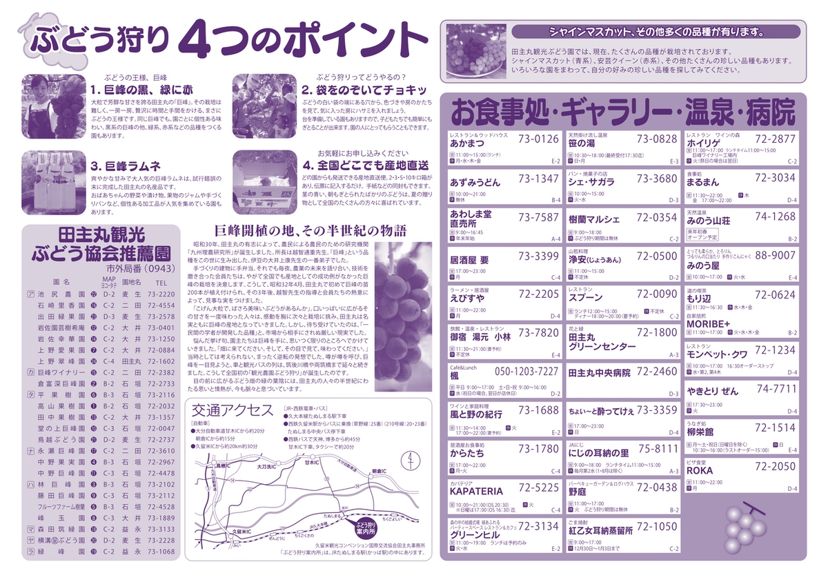 田主丸観光ぶどう狩りマップ