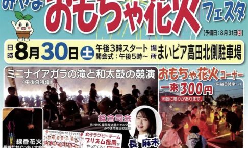 「みやまおもちゃ花火フェスタ2025」ミニナイアガラの滝、おもちゃ花火コーナーやグルメも