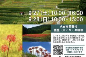 「鹿里の棚田 彼岸花まつり2025」八女市 石積みの棚田に咲き誇る真っ赤な彼岸花