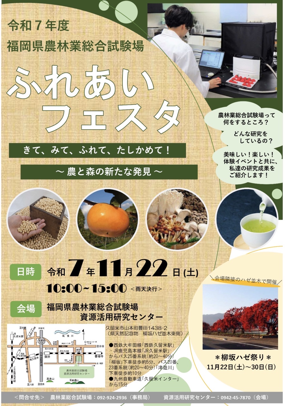 久留米市「福岡県農林業総合試験場 ふれあいフェスタ2025」一般開放