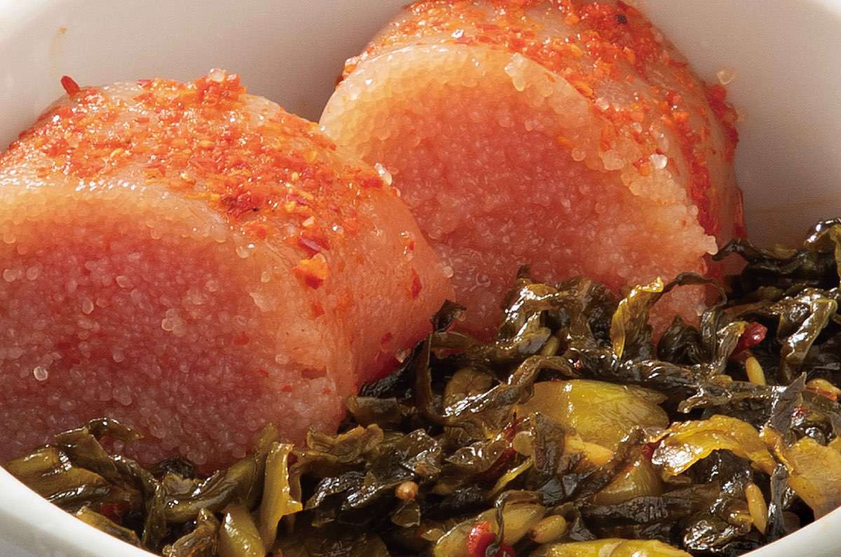 定食・セットメニューでは　明太子とからし高菜が  食べ放題