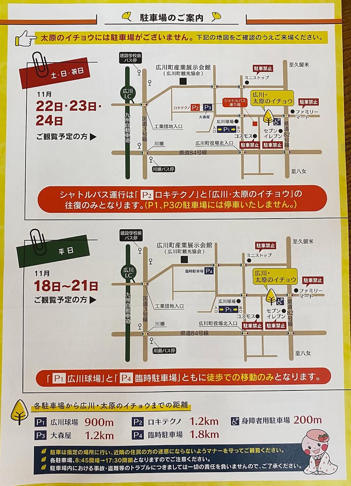 太原のイチョウ 駐車場