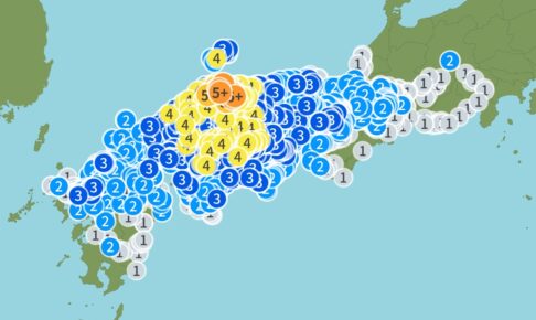 島根県東部を震源地とする地震 最大震度5強 福岡県久留米市で震度2【1/6】