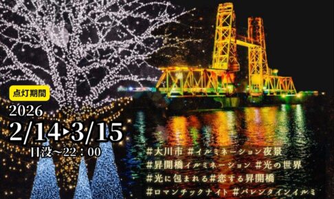 大川市「オオカワイルミ～昇開橋deロマンチックナイト～」点灯式イベント開催！