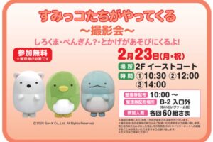 「すみっコたちがやってくる～撮影会～」しろくま・ぺんぎん？・とかげがあそびにくるよ！