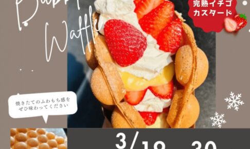 久留米市『ナナイロキッチンカー』3月期間限定オープン！バブルワッフル