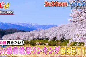 『旅のプロが選ぶ！桜の感動絶景ランキングBEST10』日本一美しい桜の名所はどこ!?Qさま